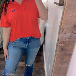 Under Armour orange top size large
